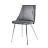 Modern Velvet Dining Chairs, Upholstered Accent Chairs With Chrome Legs For Home And Kitchen - Gray