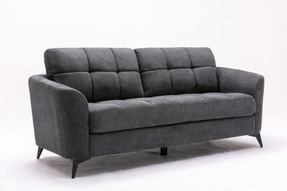 Callie - Woven Fabric Living Room Sofa, Loveseat (Set of 2) - Gray