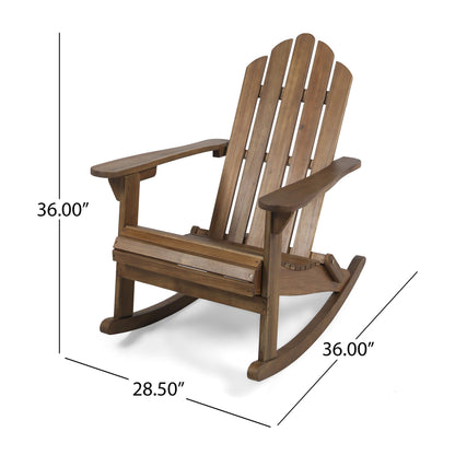 Echoes - Outdoor Acacia Wood Adirondack Rocking Chair - Dark Brown
