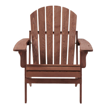 Oversize Outdoor Folding Adirondack Chair, Patio Chair For Garden Backyard Porch Pool Deck Firepit - Coffee