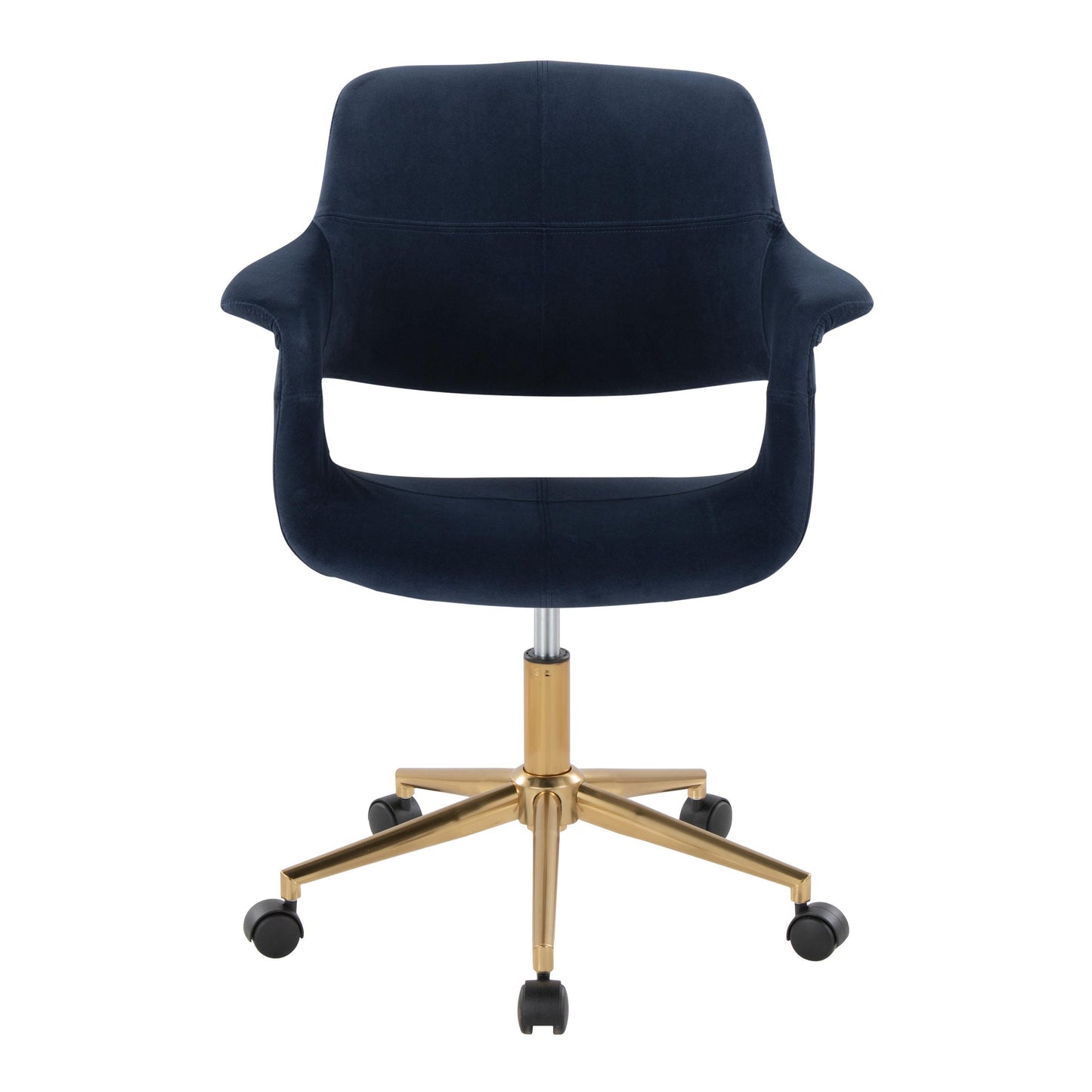 Vintage Flair - Mid-Century Modern Office Chair - Gold / Blue
