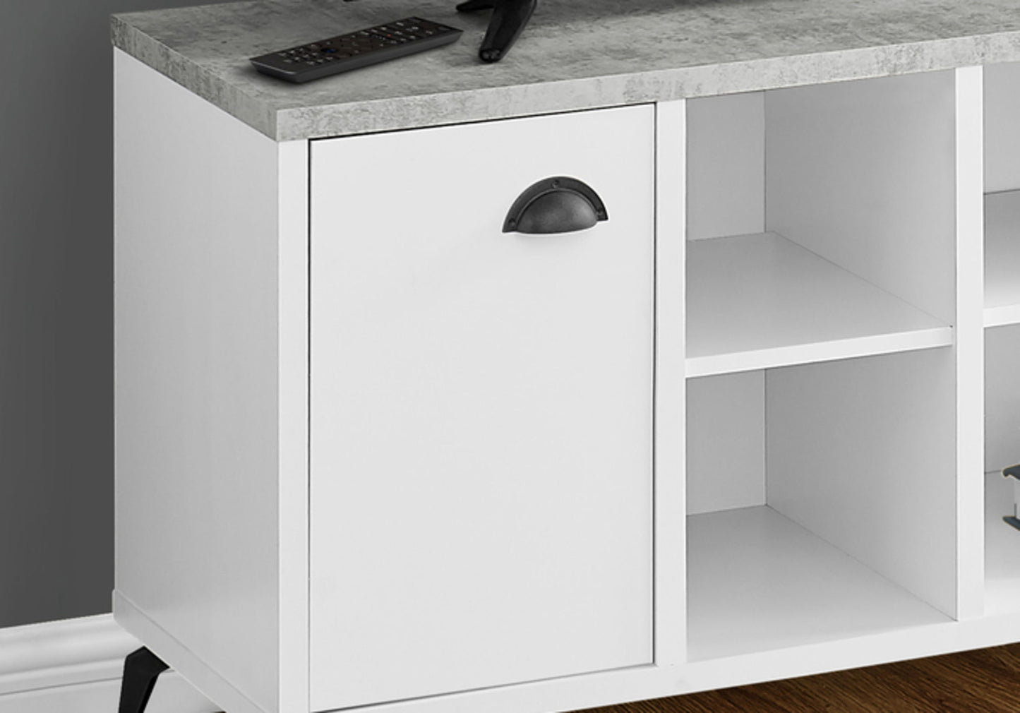 TV Stand, Console, Media Entertainment Center, Storage Cabinet, Contemporary And Modern - White