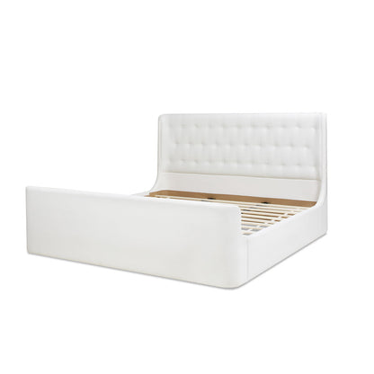 Brooks - King Contemporary Tufted Shelter Platform Bed - Antique White