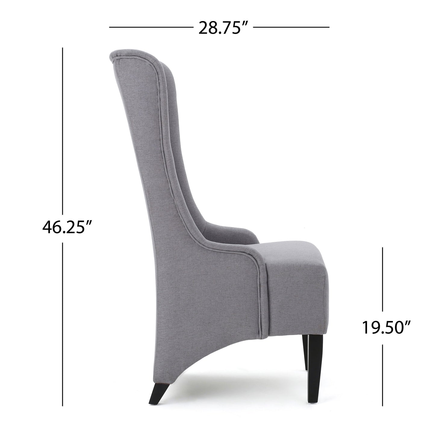 Alight - Upholstered Dining Chair With High Back And Birch Wood Legs - Light Gray