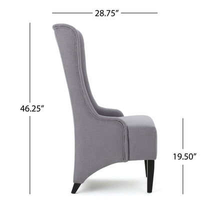 Alight - Upholstered Dining Chair With High Back And Birch Wood Legs - Light Gray