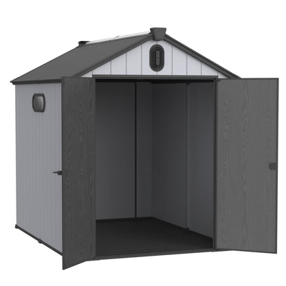 Xwt012 Plastic Storage Shed For Backyard Garden Big Spire Tool Storage - Black / Gray