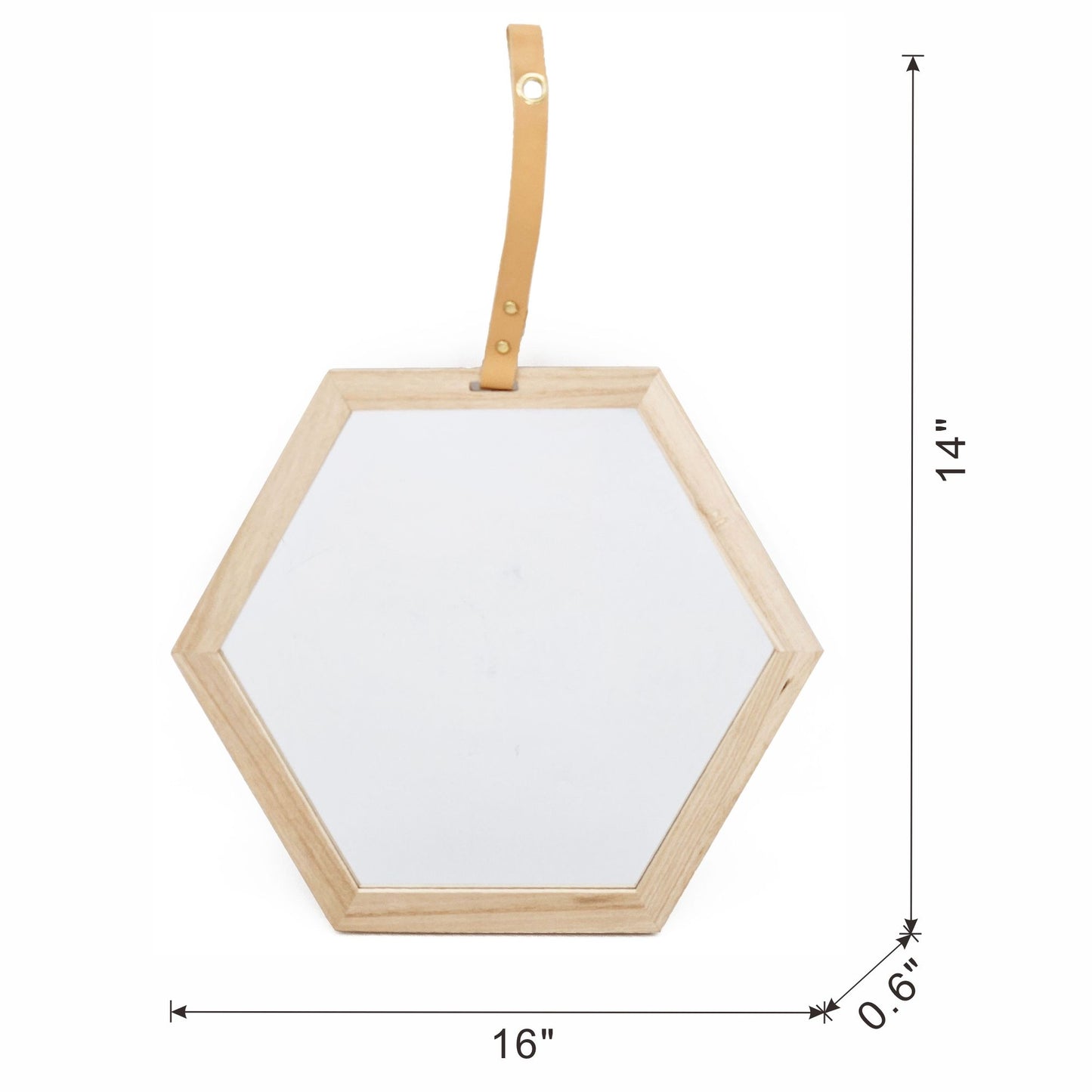 Harlan - Hexagon Mirror - Beige Brown