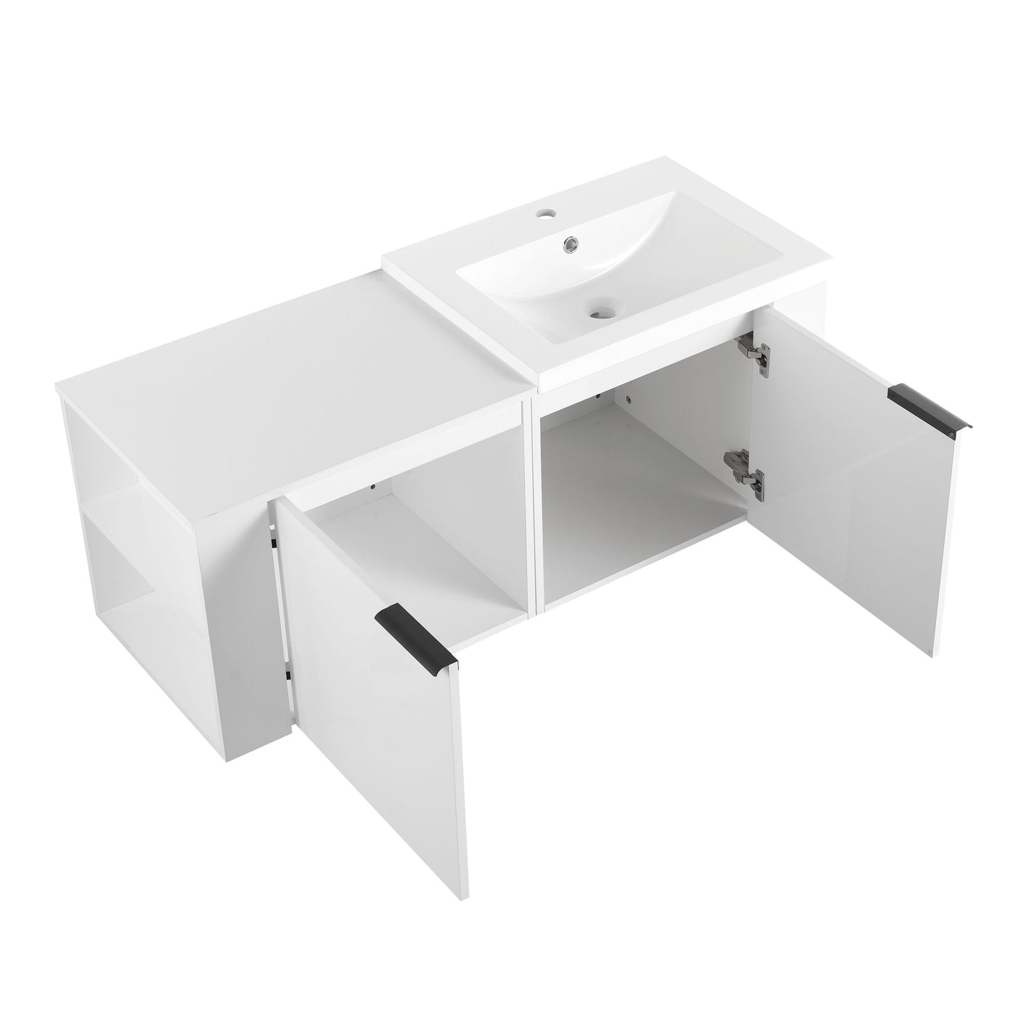 Modern 48" Bathroom Vanity Sink Combo With Spacious Storage - White