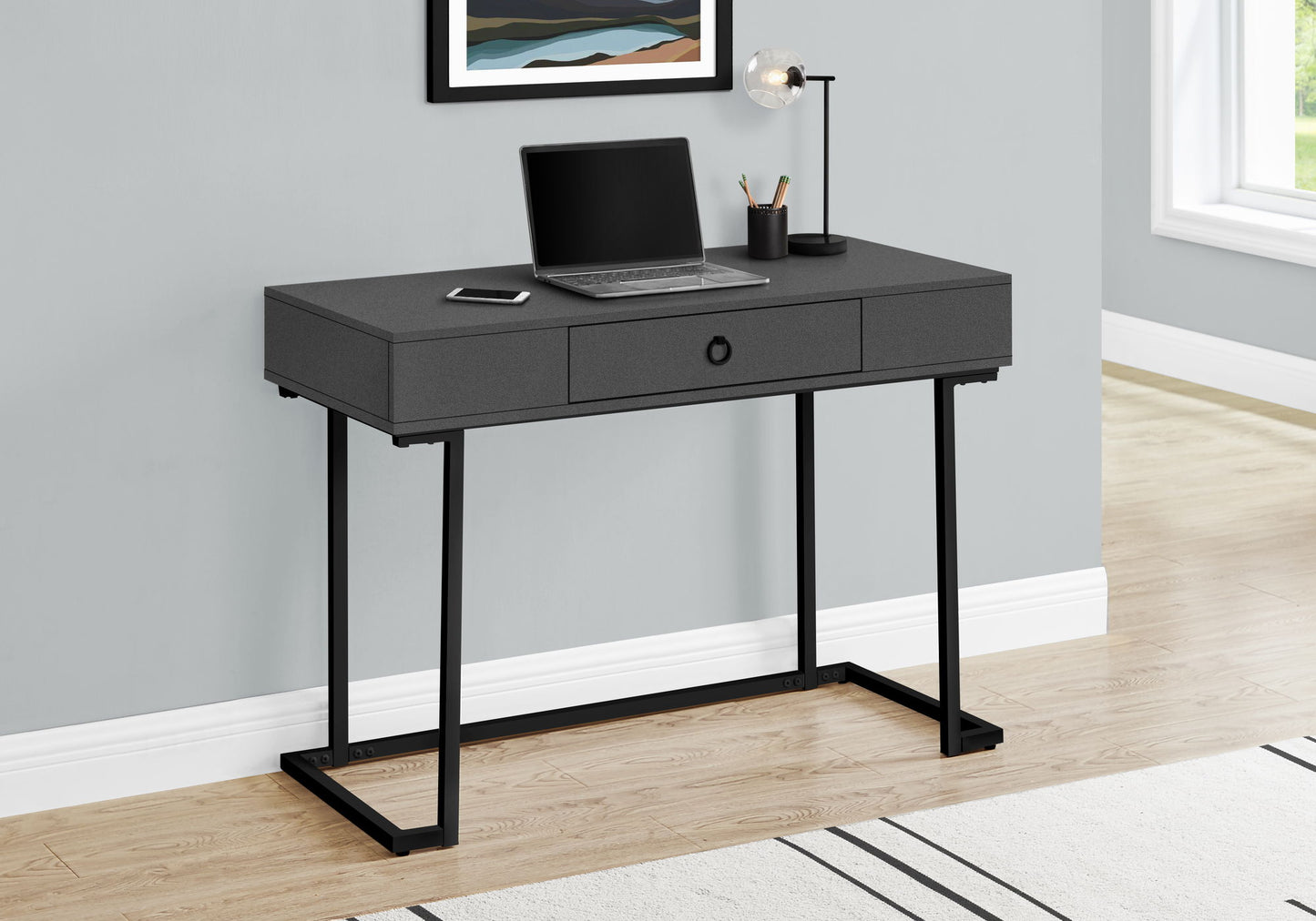 Computer Desk For Home Office, Laptop, Storage Drawers - Gray