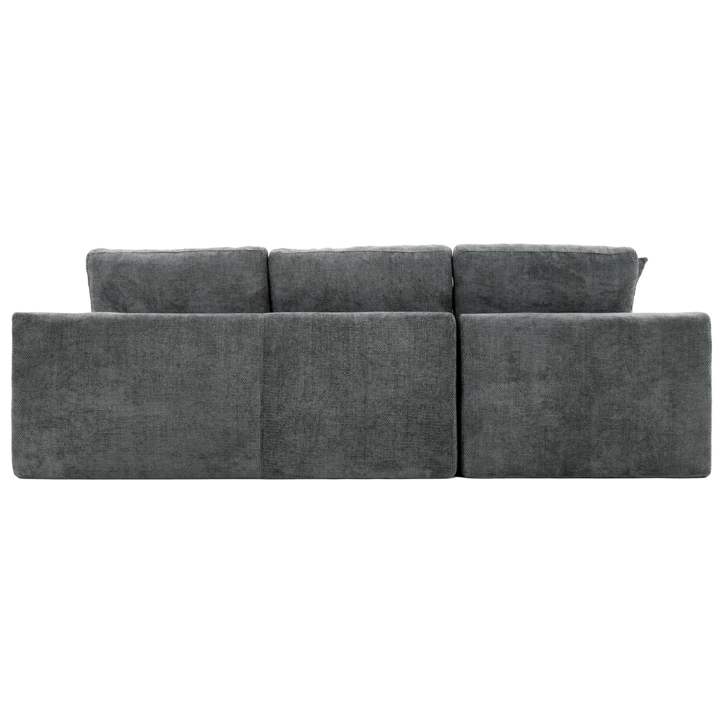 Cloud Sectional Sofa Upholstered Sofa Couch With Double-Layer Cushion And Side Pockets, Free Combined Sectional Sofa Full Compressed Sofa For Living Room - Gray