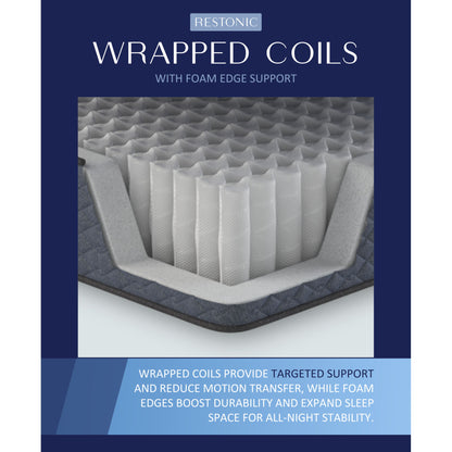 Comfort Care - 13" King Size Hybrid Mattress, Firm Support, Cooling Technology - Gray / Blue