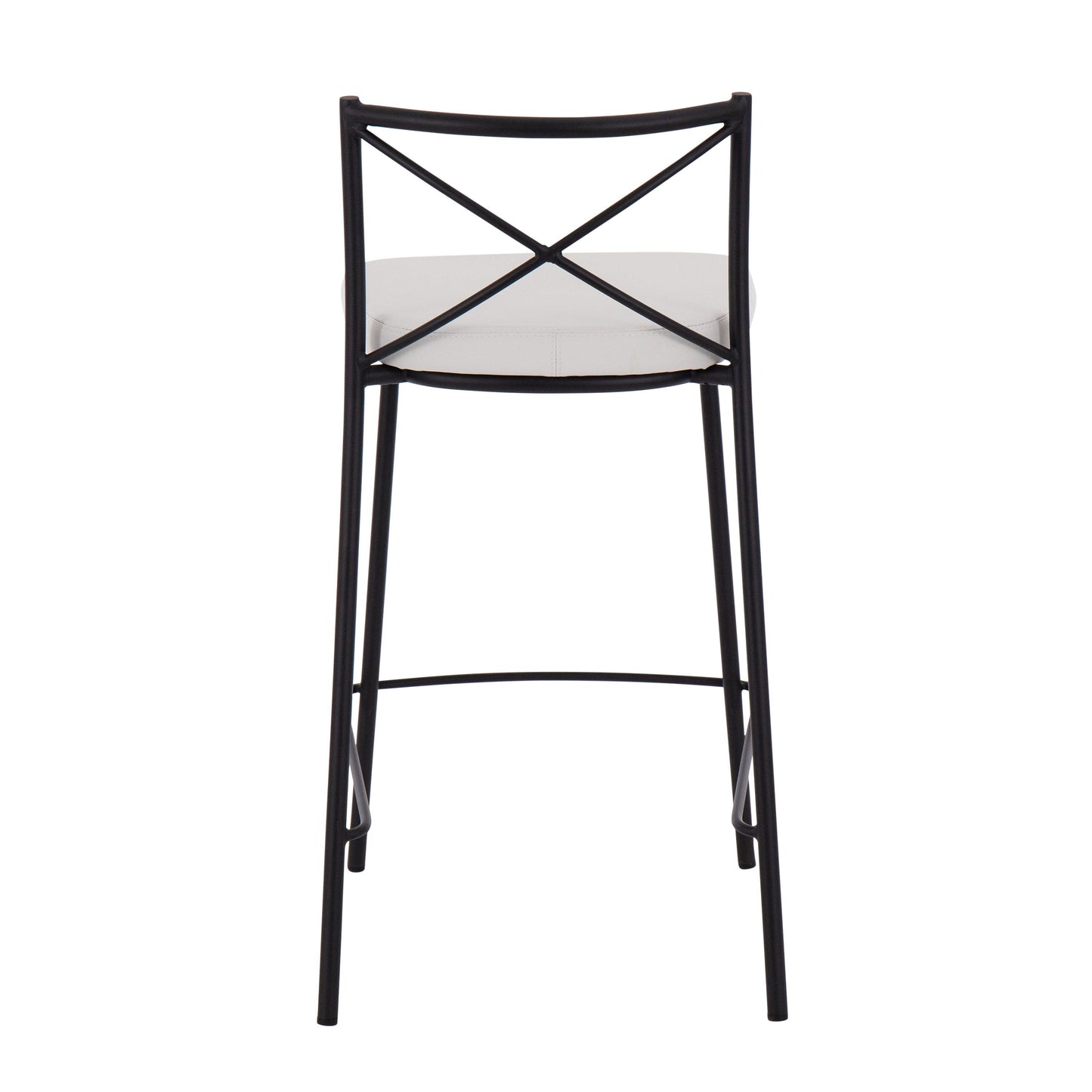 Modern Charlotte - Contemporary Fixed Height Counter Stool (Set of 2) - Black / White