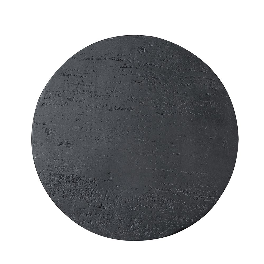 Round Side Table With Pedestal Base - Black
