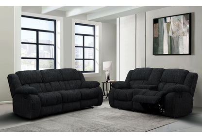 Stonic - Console Reclining Loveseat - Ebony