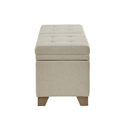 Soft Close Storage Bench Upholstered - Natural
