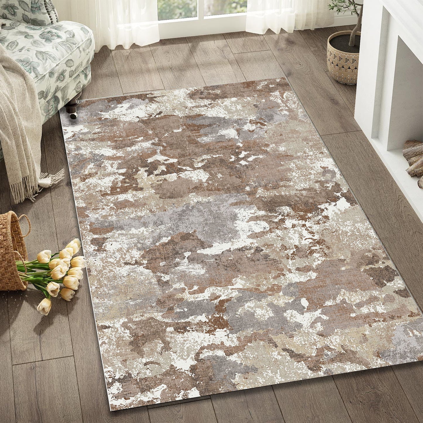 Sphinx - Indoor & Outdoor Washable Non - Slip Accent Rug - Cream / Brown