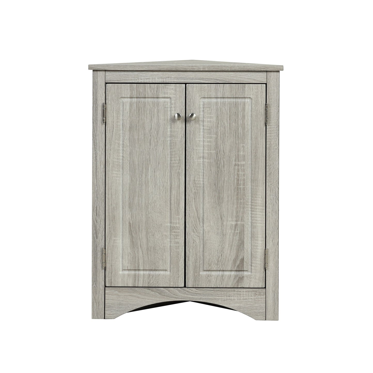 Triangle Bathroom Storage Cabinet With Adjustable Shelves, Freestanding Floor Cabinet For Home Kitchen - Oak