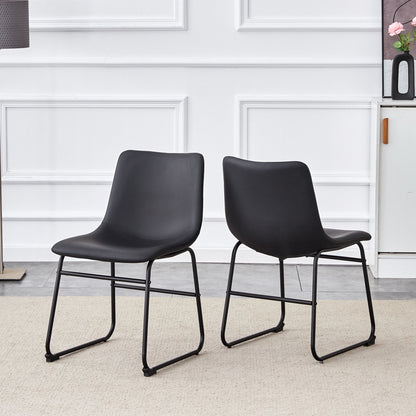 (Set of 4) Classic Chairs, A Stylish Seat Suitable For Modern Minimalist And Industrial Style Environments - Black