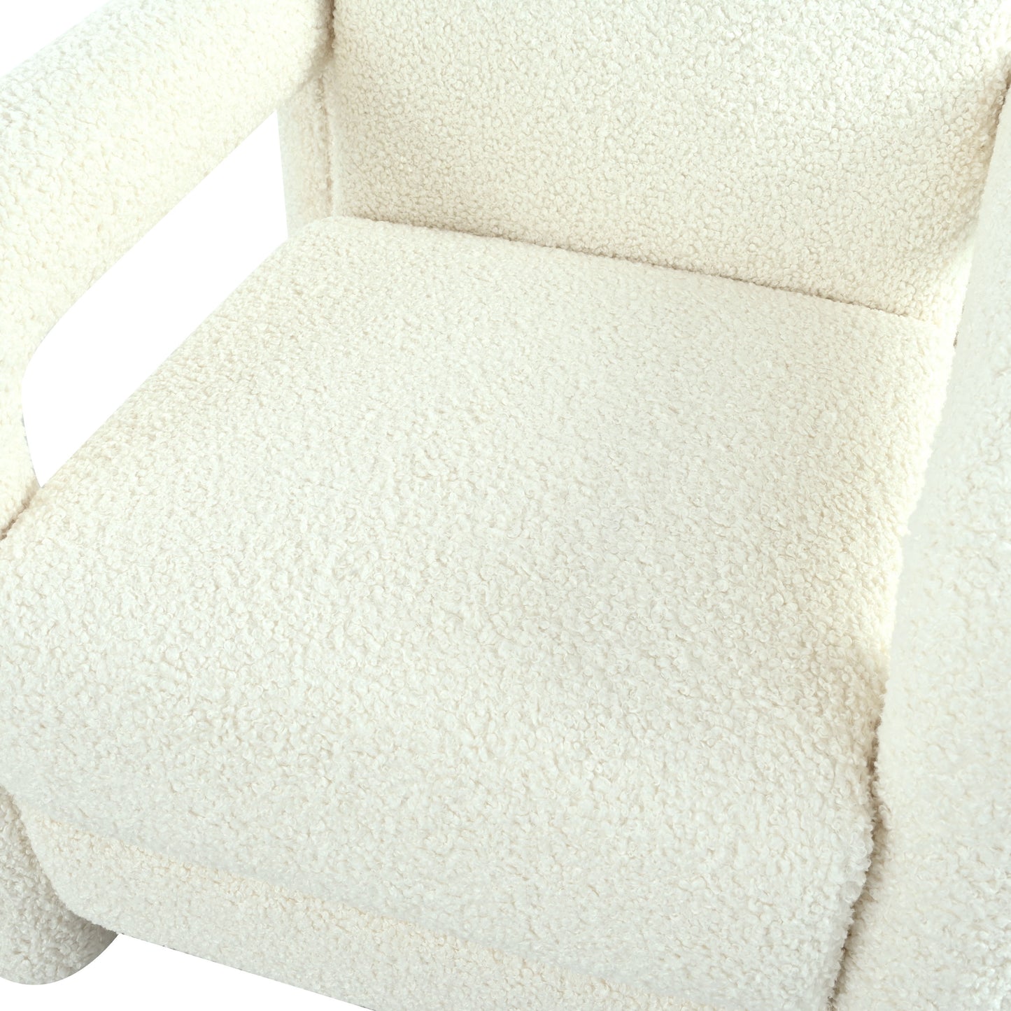 Push Back Recliner Armchair Upholstered Single Sofa With Adjustable Backrest For Living Room - Beige