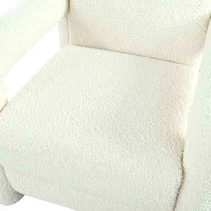 Push Back Recliner Armchair Upholstered Single Sofa With Adjustable Backrest For Living Room - Beige
