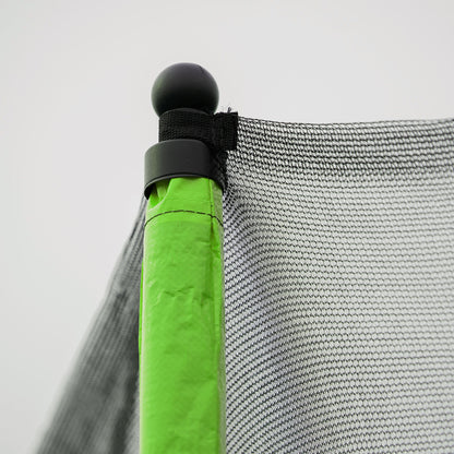 15Ft Trampoline With Basketball Hoop Inflator And Ladder (Inner Safety Enclosure) - Green