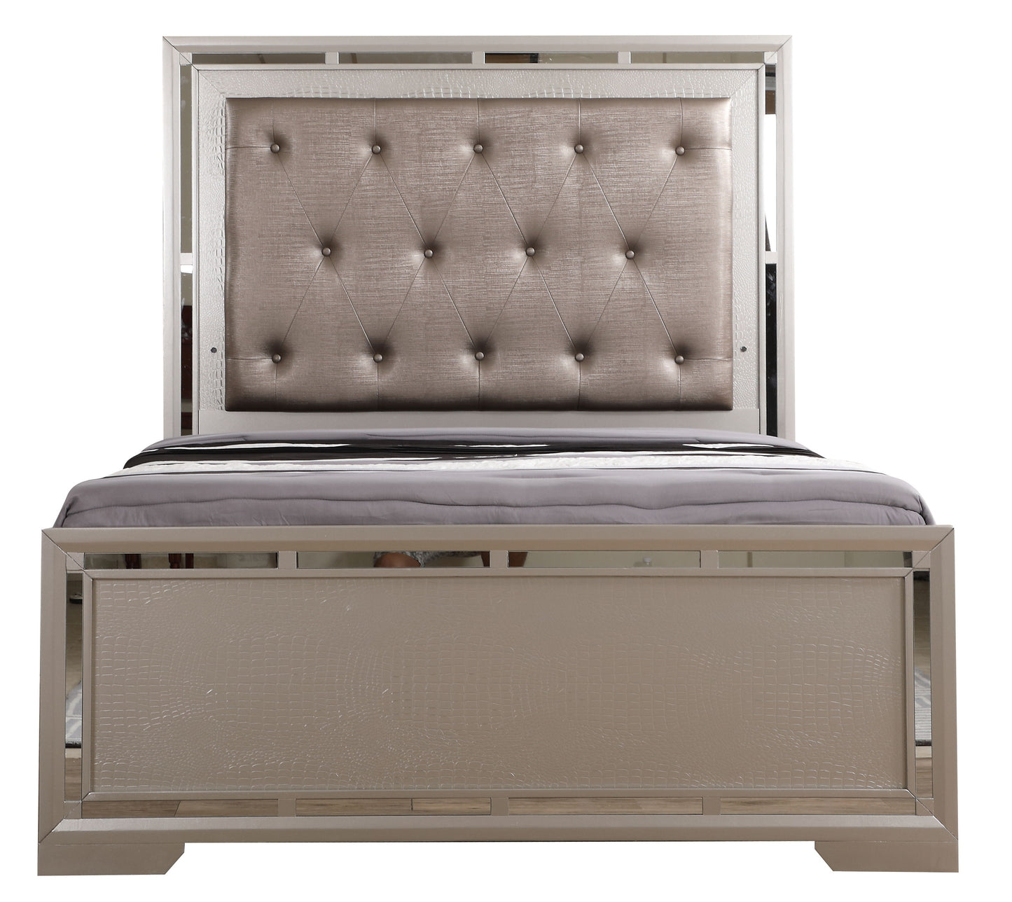 Alana - Queen Bed - Silver Champagne