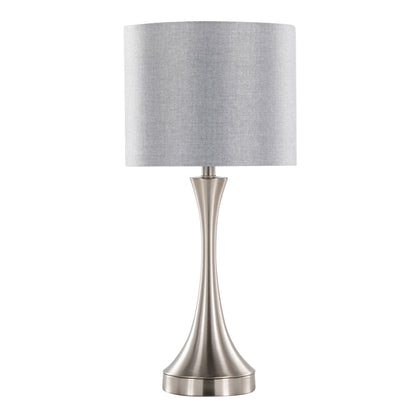 Lenuxe - Contemporary Table Lamp Built In USB Port (Set of 2) - Nickel / Gray
