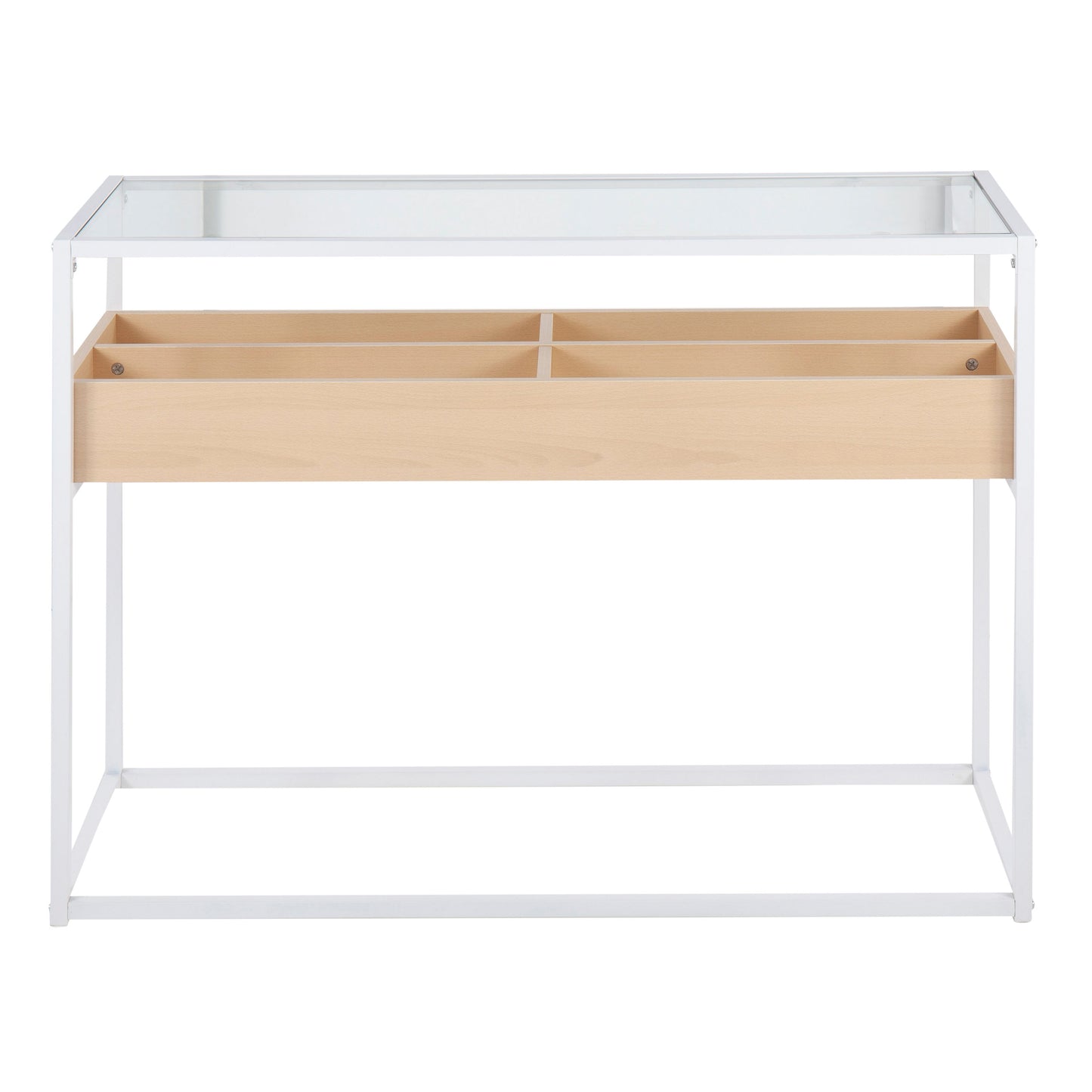 Display Contemporary Console Table - White / Natural / Clear