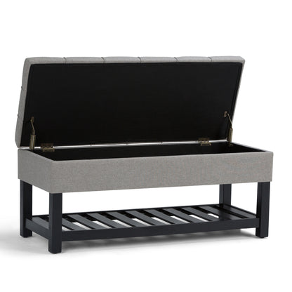 Saxon - Storage Ottoman Bench - Dove Gray