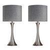 Lenuxe - Contemporary Table Lamp (Set of 2) - Nickel / Gray