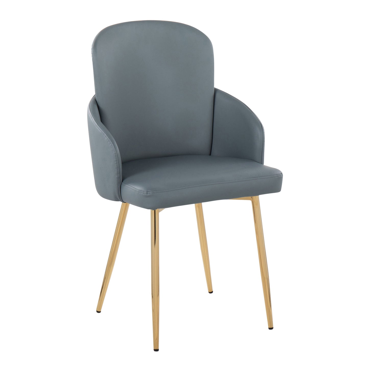 Dahlia - Contemporary Dining Chair (Set of 2) - Gray / Gold