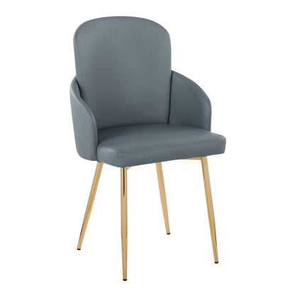Dahlia - Contemporary Dining Chair (Set of 2) - Gray / Gold