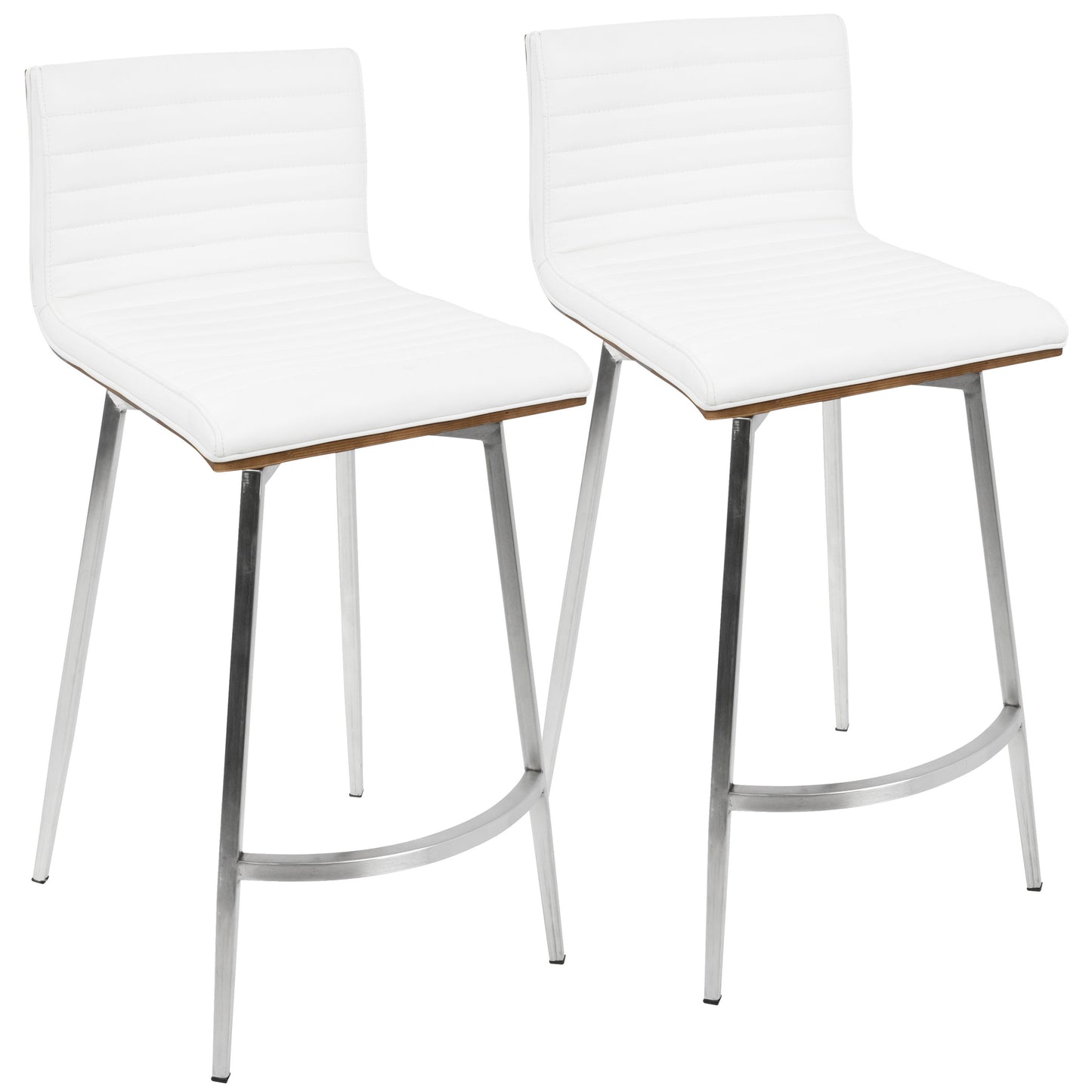 Mason - Contemporary Swivel Counter Stool (Set of 2) - Walnut / White