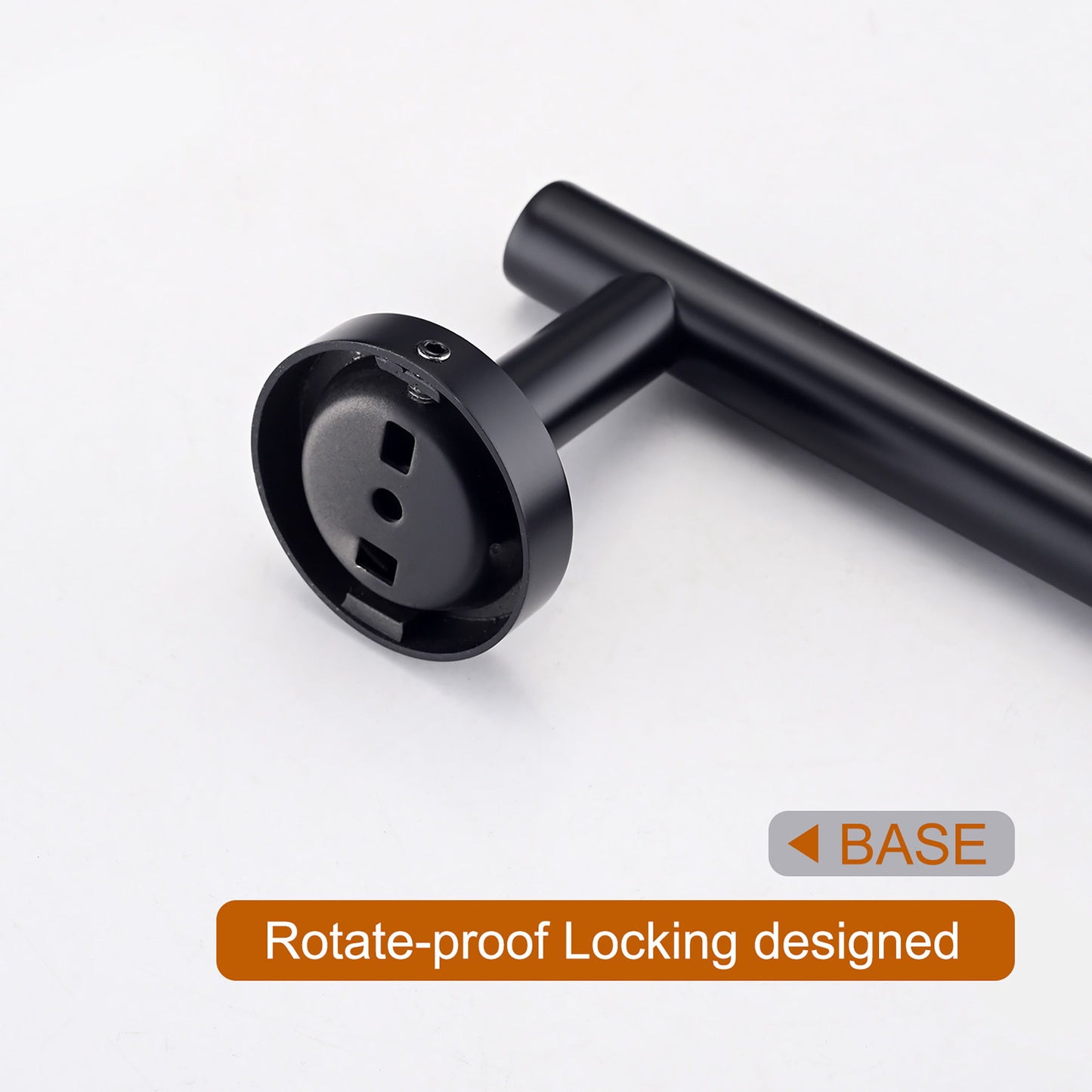 Bathroom Hardware Set Stainless Steel With Towel Bar, Paper Holder, And Hooks - Matte Black