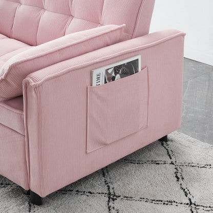 Folding Sofa Bed With Adjustable Back Access To Sofa Recliner Single Bed Adult Modern Chair Bed - Pink
