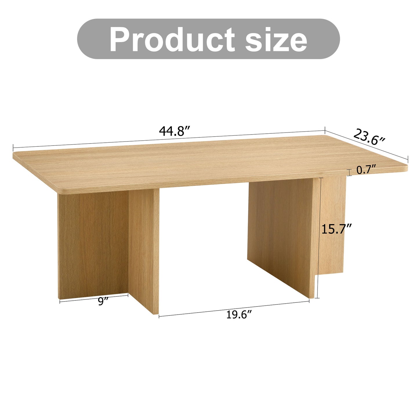Modern Triangular Support Coffee Table, Lightweight And Stable, Perfectly Integrating Nature And Industry - Light Wood