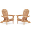 Wooden Outdoor Folding Adirondack Chair (Set of 2) Wood Lounge Patio Chair For Garden, Garden, Lawn, Backyard, Deck, Pool Side, Fire Pit - Light Brown