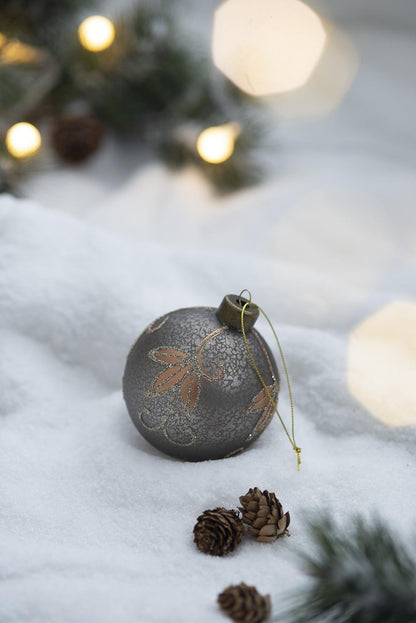 Christmas Ball Ornaments, Glass Decorative Hanging Ball Christmas Tree Ornaments For Holiday Party Decorations (Set of 12) - Silver