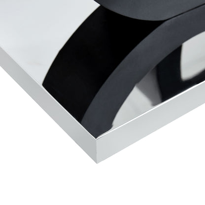 Modern Style Glass Top Coffee Table, Suitable For Living Rooms And Lounge Areas - Black