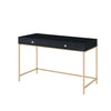 Ottey - High Gloss Writing Desk - Black / Gold