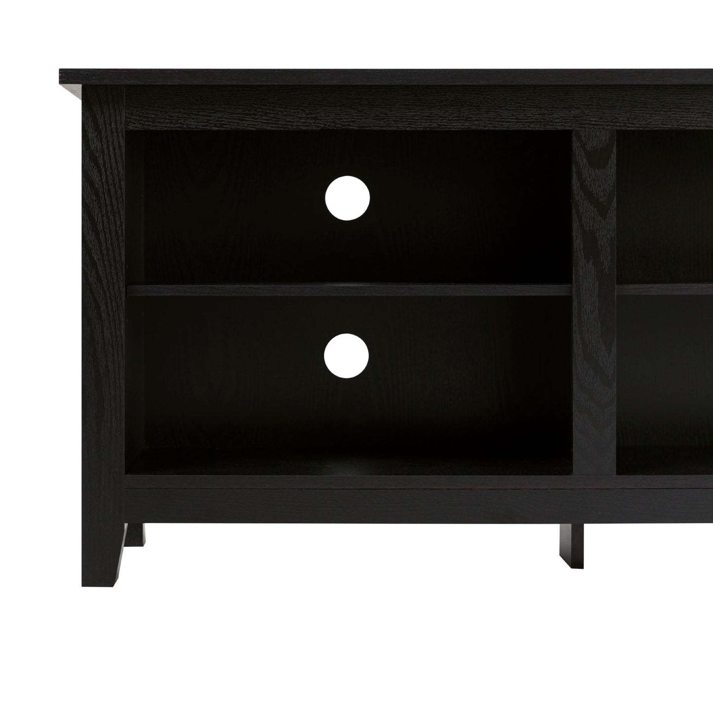 Modern Transitional 3 Shelf Open Storage 70" TV Stand For 80" TVs - Black