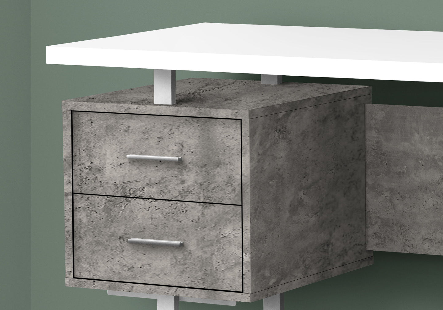 Computer Desk For Home Office, Laptop, Left, Right Set - Up, Storage Drawers, Modern - White