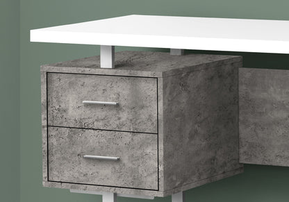 Computer Desk For Home Office, Laptop, Left, Right Set - Up, Storage Drawers, Modern - White