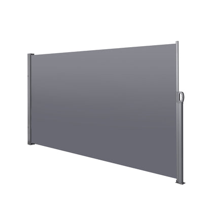 138" x 71" Retractable Side Awning, Waterproof & UV-Resistant, Privacy Screen Divider Roll Up Balcony - Gray