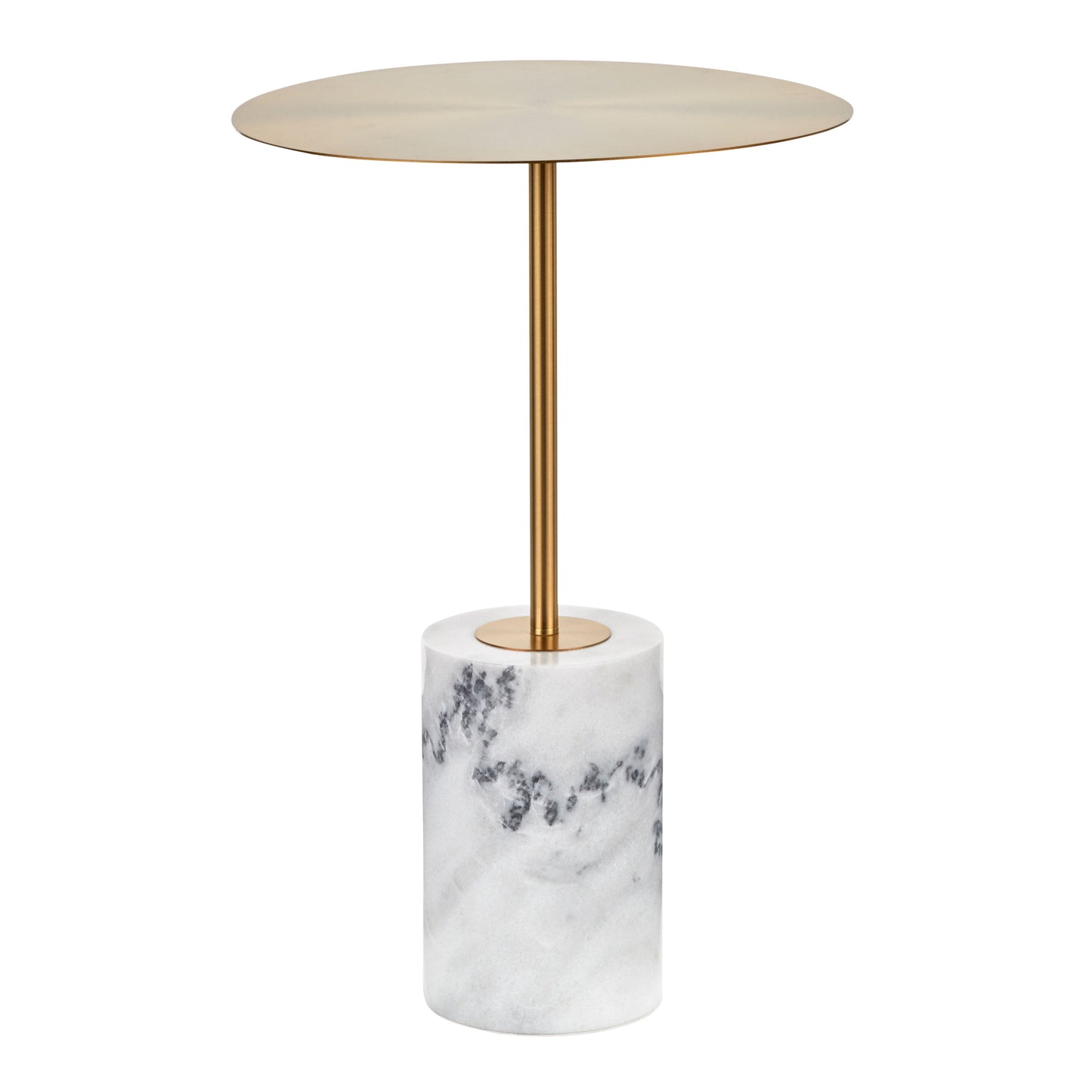 Symbol - Contemporary Side Table - Gold / White Marble