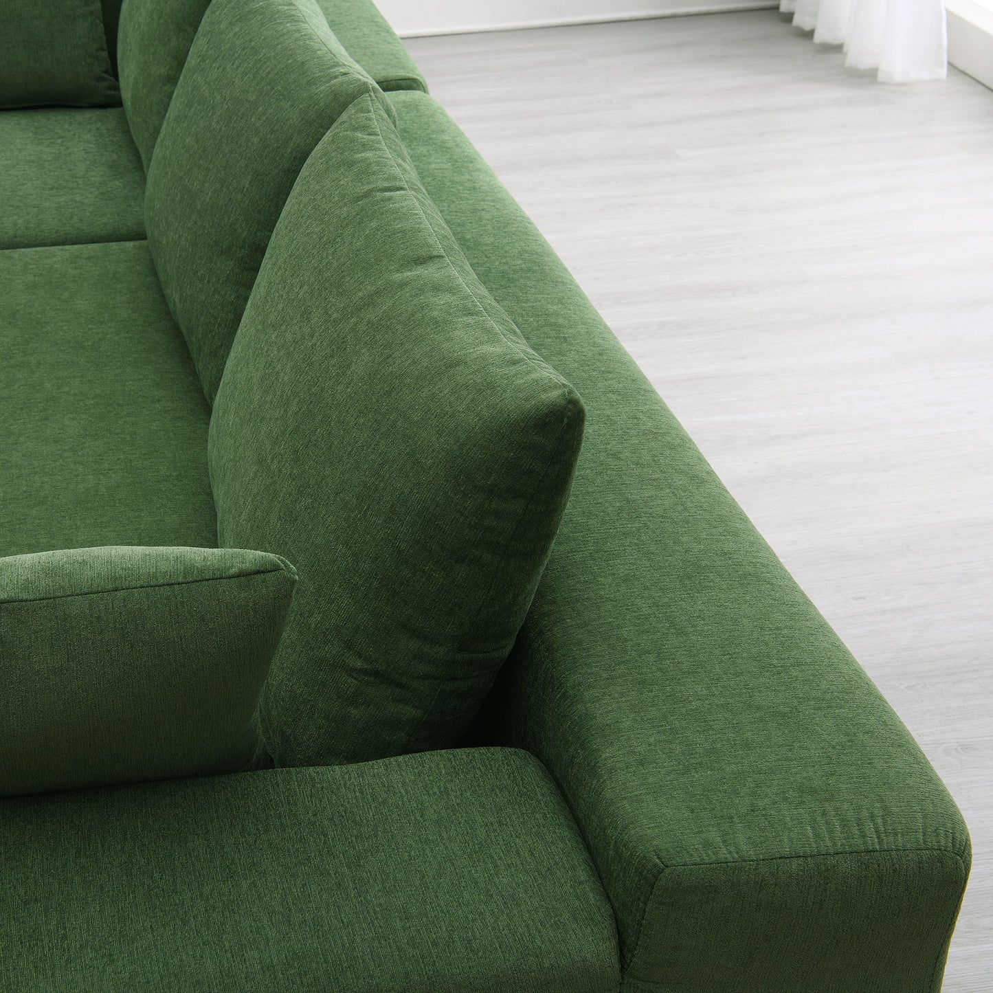 Modular Sectional Living Room Sofa Set, Modern Minimalist Style Couch, Upholstered Sleeper Sofa Salon, 2 Piece Free Combination, L-Shape - Green