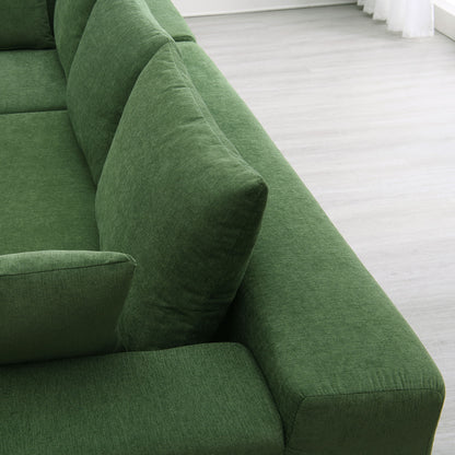 Modular Sectional Living Room Sofa Set, Modern Minimalist Style Couch, Upholstered Sleeper Sofa Salon, 2 Piece Free Combination, L-Shape - Green