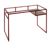 Yasin - Glass Top Writing Desk - Red