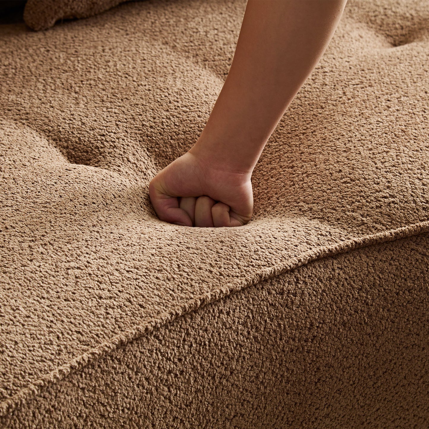 Modular Sofa, Durable Fabric, Solid Wood Frame, High Density Sponge Padding, Seating For 4 - Camel