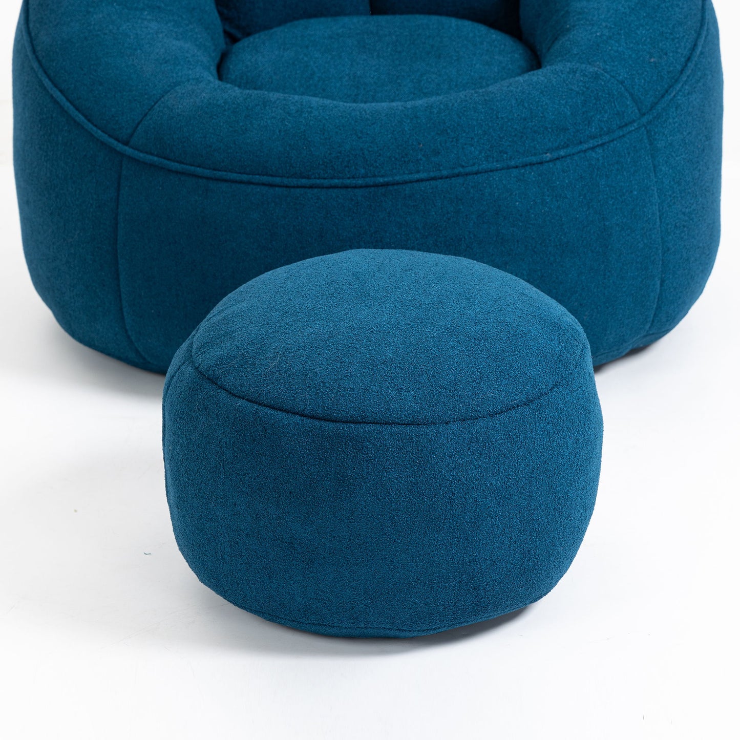 Bedding Bean Bag Sofa Chair High Pressure Foam Bean Bag Chair Adult Material With Padded Foam Padding Compressed Bean Bag With Footrest - Blue